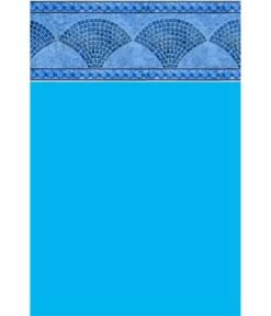Liner Piscine 75/100 Bleu Foncé Avec Frise Keops Bleu Dia 3.60m H 1.20m