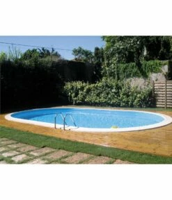 Piscine Enterrée Acier Ovale 5.00mx3.00m - H 1.50m - Filtration 8m3/h