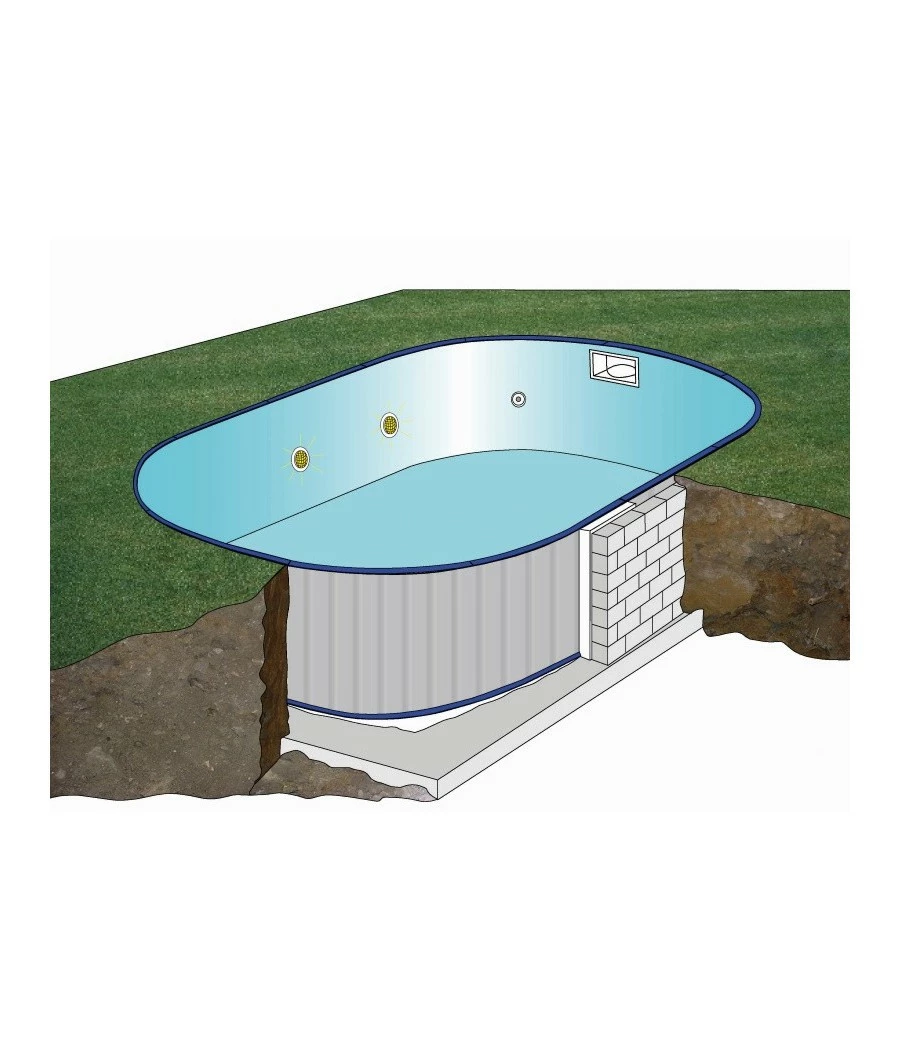 Piscine Enterrée Acier Ovale 6.00mx3.20m - H 1.50m - Filtration 10m3/h 8 Piscine Enterrée Acier Ovale 6.00mx3.20m - H 1.50m - Filtration 10m3/h – Image 6