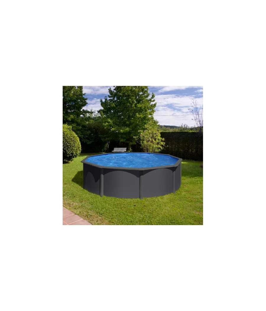 Piscine Hors Sol Acier Anthracite Juni -Ronde D. 3.50m - H 1.30m 3 Piscine Hors Sol Acier Anthracite Juni -Ronde D. 3.50m - H 1.30m