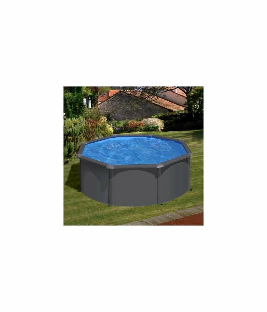 Piscine Hors Sol Acier Anthracite Louko -Ronde D. 3.00m - H 1.20m 3 Piscine Hors Sol Acier Anthracite Louko -Ronde D. 3.00m - H 1.20m