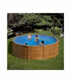 Piscine Hors Sol Acier Aspect Bois Alto Eco-Ronde Diam 3.50m - H 1.20m