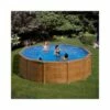 Piscine Hors Sol Acier Aspect Bois Alto Eco-Ronde Diam 4.60m -H 1.20m -Accessoires De Piscine Soldes piscine hors sol acier aspect bois alto eco ronde diam 4 60m h 1 20m