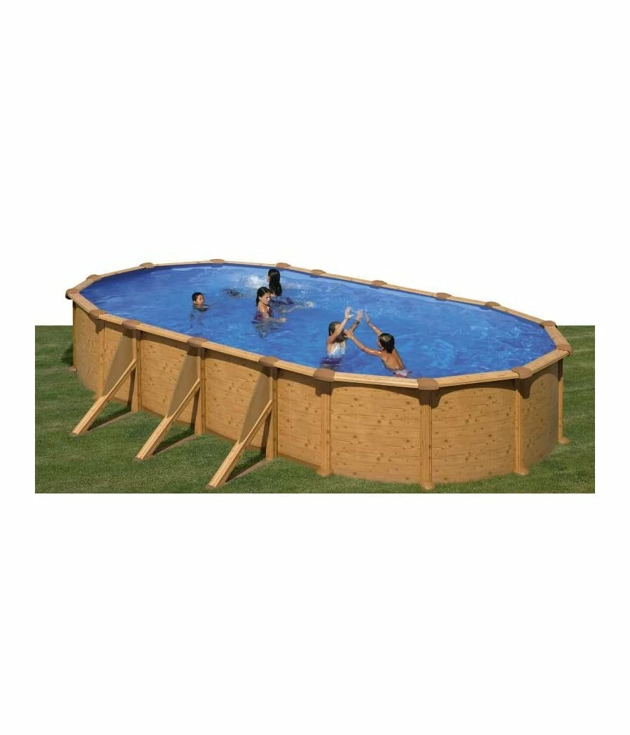 Piscine Hors Sol Acier Aspect Bois Alto -Ovale 7.30m X 3.75m - H 1.32m 3 Piscine Hors Sol Acier Aspect Bois Alto -Ovale 7.30m X 3.75m - H 1.32m