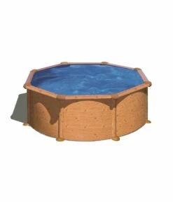 Piscine Hors Sol Acier Aspect Bois Piscineo Alto Diam 3.50m H 1.32m