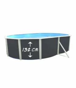 Piscine Hors Sol Ovale Anthracite PRESTIGE 7.30m X 3.66m X H1.32m