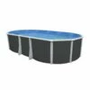 Piscine Hors Sol Ovale Ibiza Anthracite 6.40m X 3.66m H1.32m + échelle Haute
