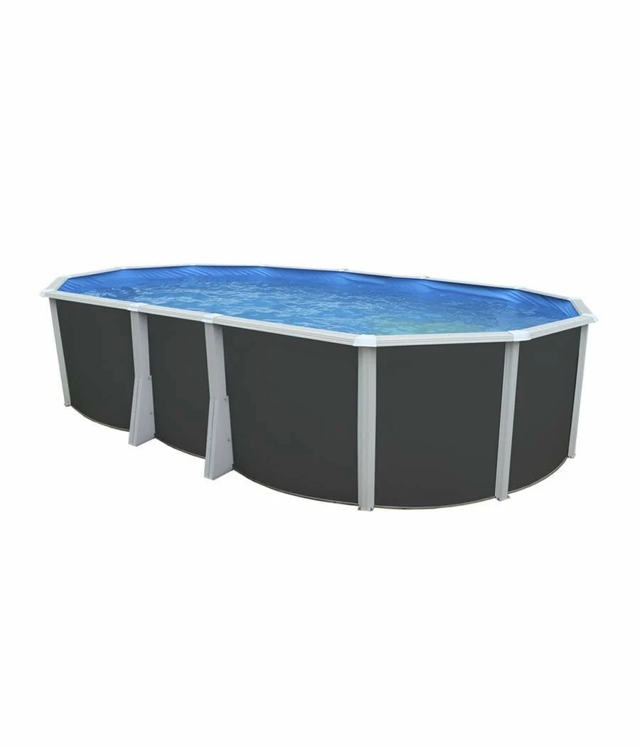 Piscine Hors Sol Ovale Ibiza Anthracite 6.40m X 3.66m H1.32m + échelle Haute 3 Piscine Hors Sol Ovale Ibiza Anthracite 6.40m X 3.66m H1.32m + échelle Haute
