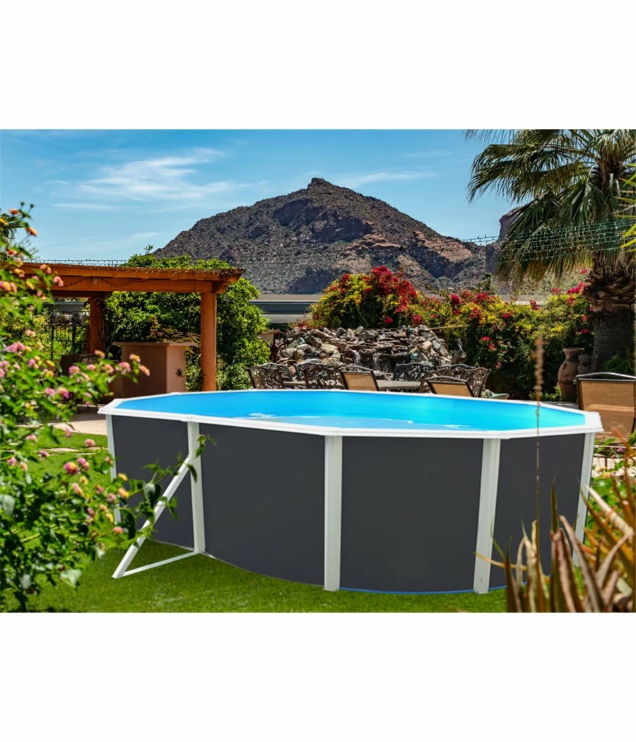 Piscine Hors Sol Ovale Prestige Anthracite 5.50m X 3.66m H1.20m 3 Piscine Hors Sol Ovale Prestige Anthracite 5.50m X 3.66m H1.20m