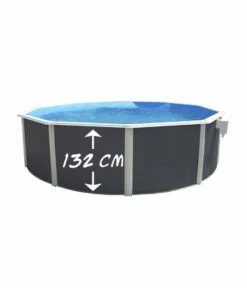 Piscine Hors Sol Ronde Anthracite PRESTIGE 3.50m X H1.32m