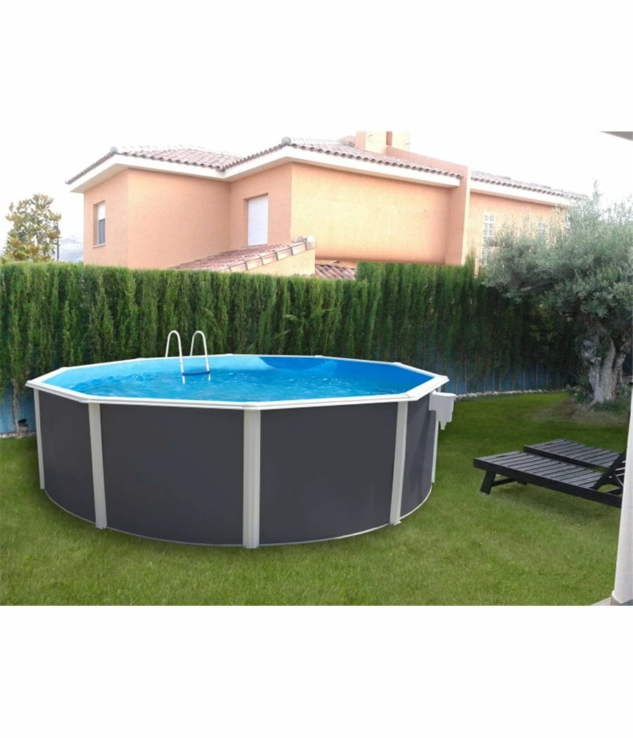 Piscine Hors Sol Ronde Prestige Anthracite D 5.50m H1.20m 3 Piscine Hors Sol Ronde Prestige Anthracite D 5.50m H1.20m